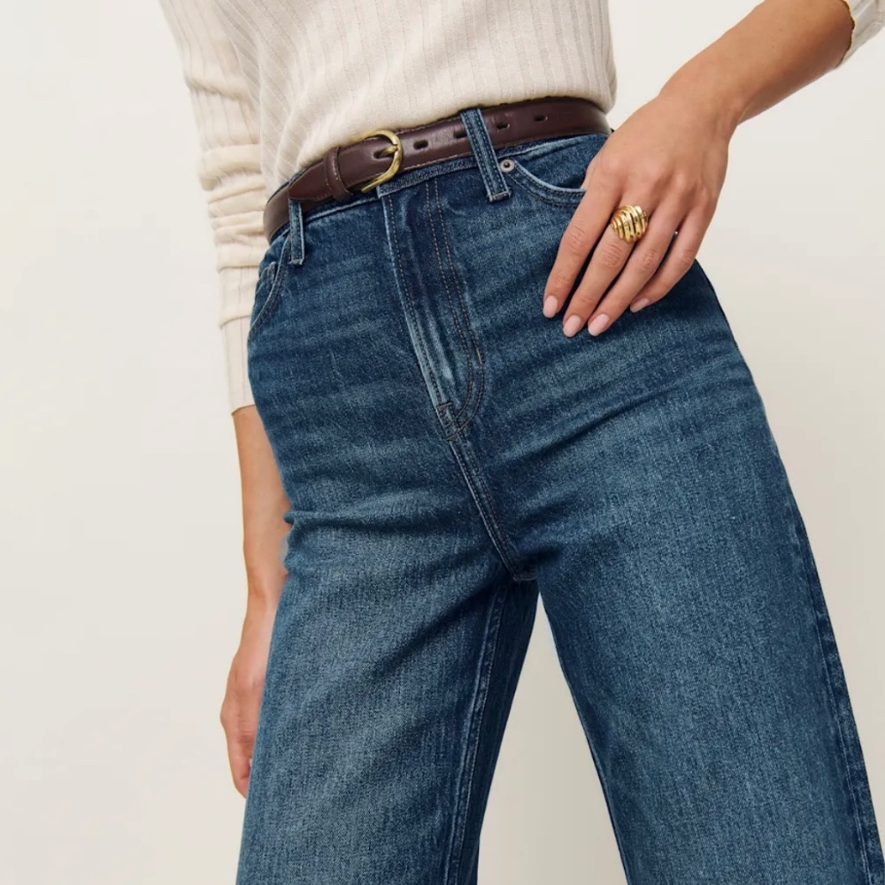 Reformation Wilder Stretch High Rise Wide Leg Jeans Blue - Size 26